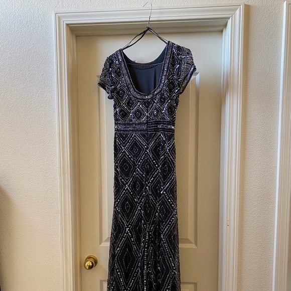 Sequined Black Prom Dress - Picture 5 of 7